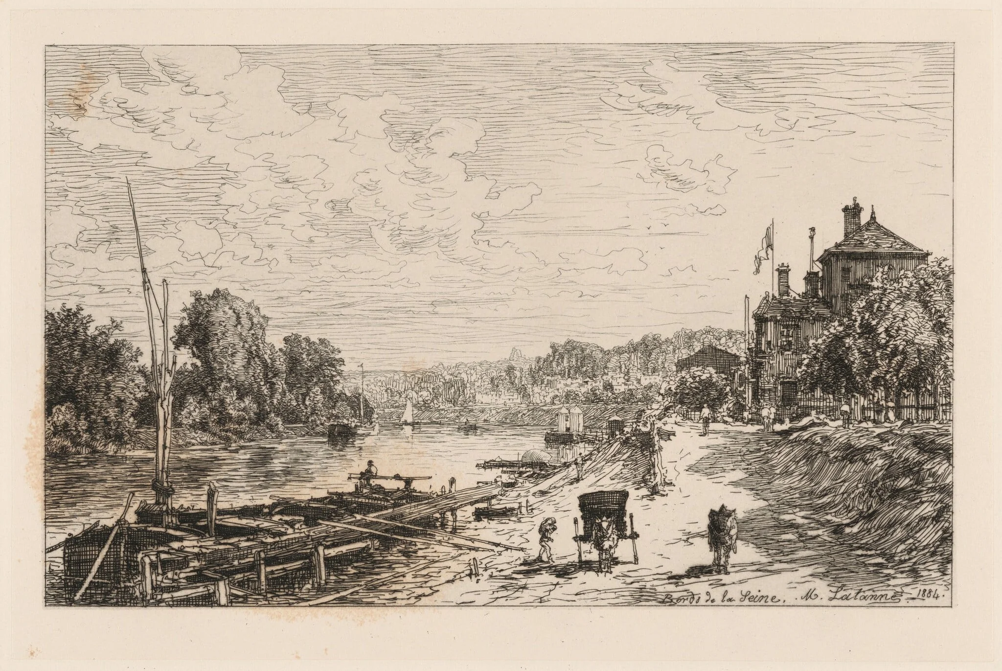 Vue du Bas Meudon, Bords de la Seine