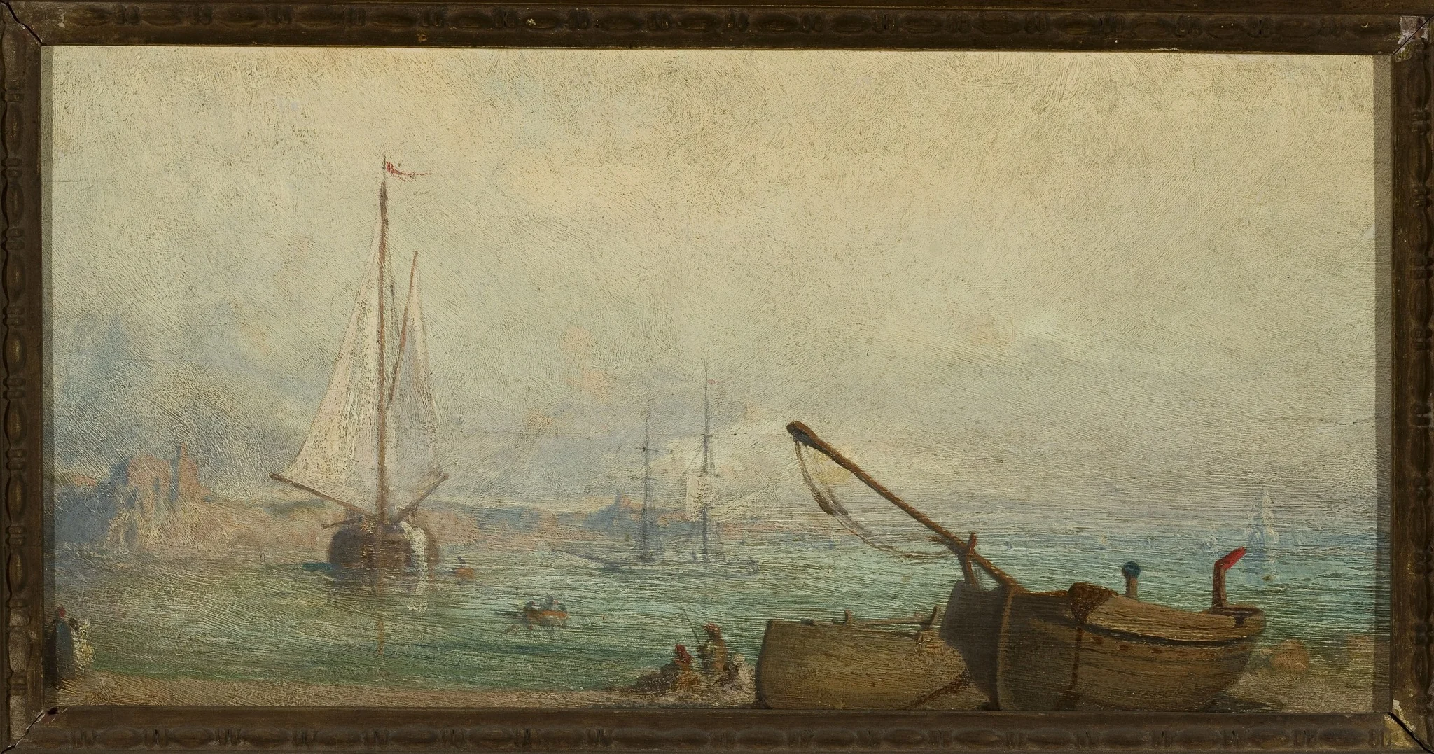 View of the Avignon port, by Teofil Kwiatkowski, oil, 1842