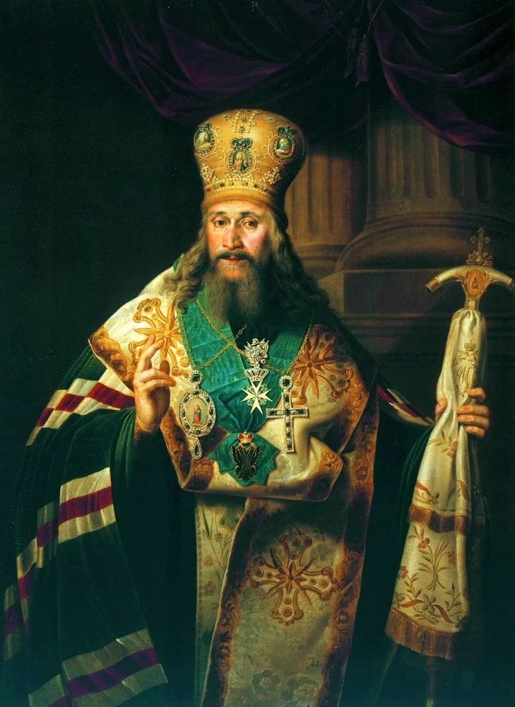 Porträt des Ambrose (Podobedov) of St. Petersburg (1742-1818), by Vladimir Borovikovsky, oil, 1850
