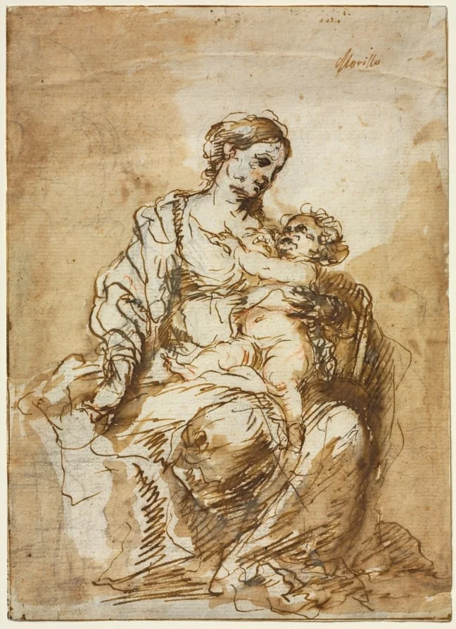 Madonna Nursing the Christ Child, by Bartolomé Esteban Murillo, 1671