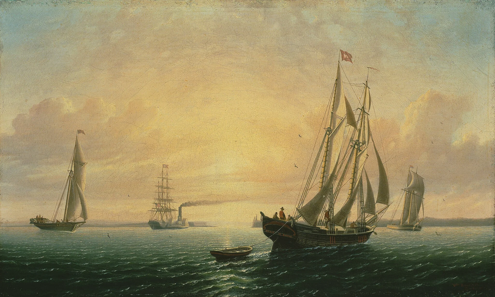 The Schooner Jane of Bath, Maine, by William Bradford, oil, 1857