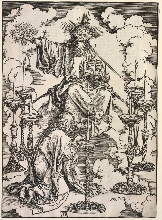 Revelation of St. John: St. John Beholding the Seven Candlesticks, by Albrecht Dürer, 1511