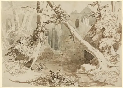 A Ruined Church in the Forest