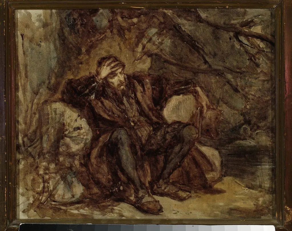 Sigismund Augustus in the Vilnius garden, sketch