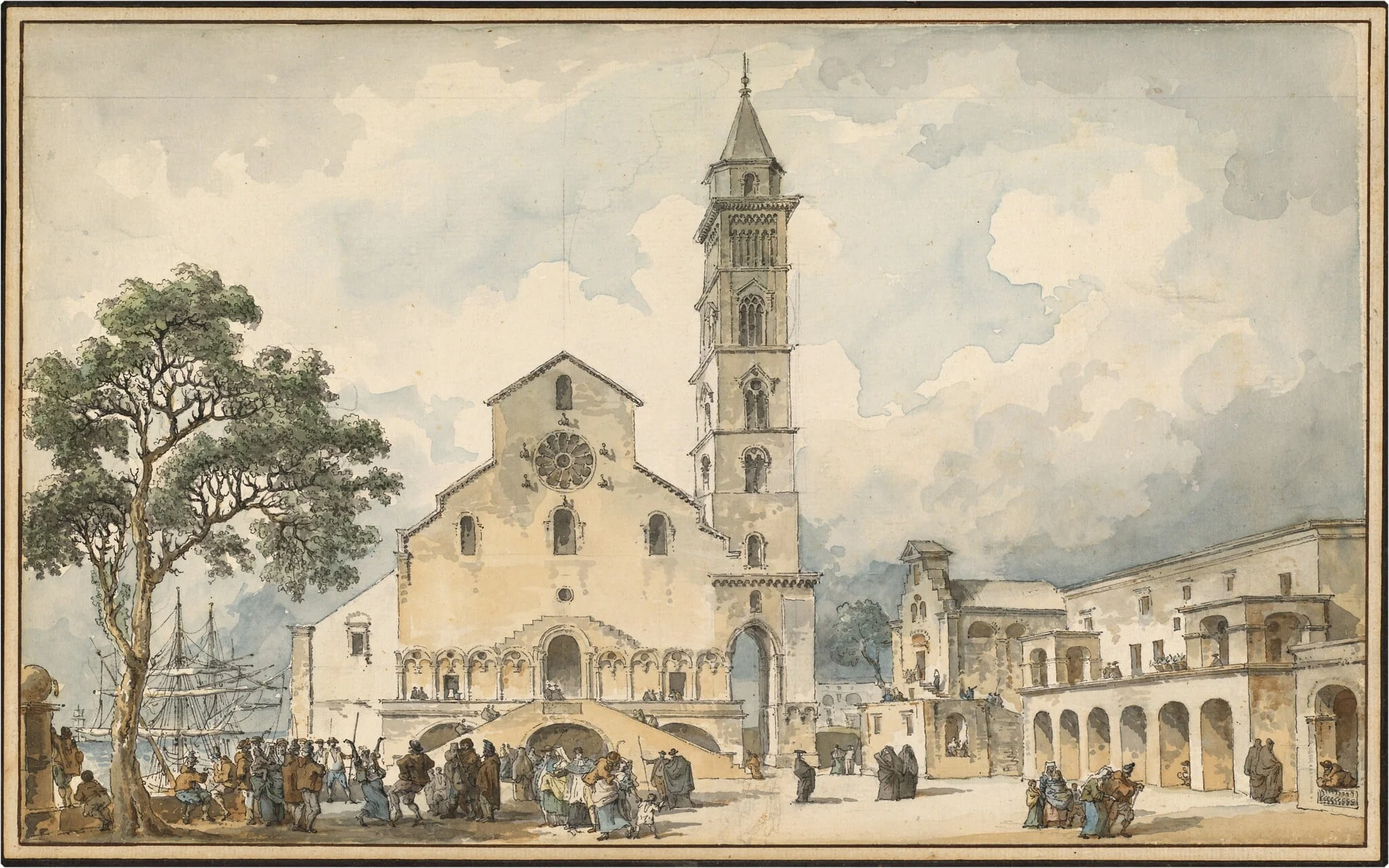 The Cathedral at Trani, by Louis Jean Desprez, graphite, 1778