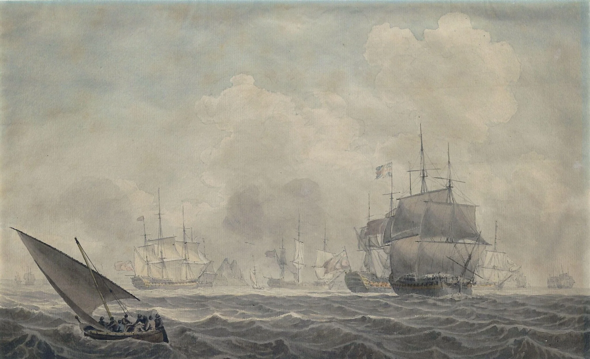 English Ships of War, by Robert Cleveley, watercolor, 1770