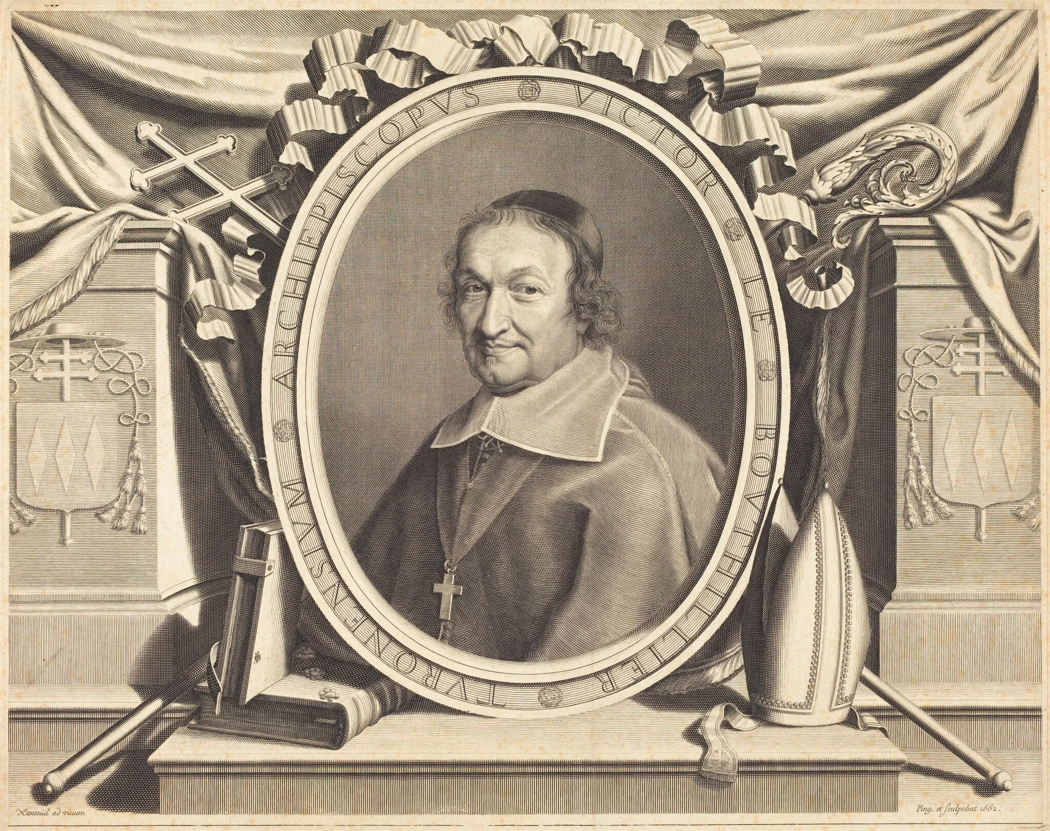 Victor Bouthillier, by Robert Nanteuil, ink, 1662