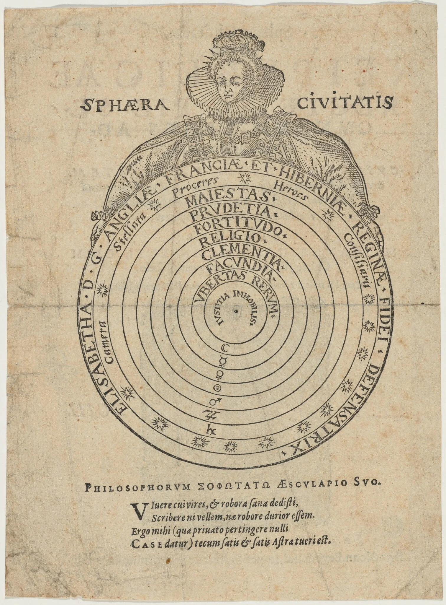 Elizabeth - Sphaera Civitatis (Globe of Citizens), by Unknown 19th Century, ink, 1850