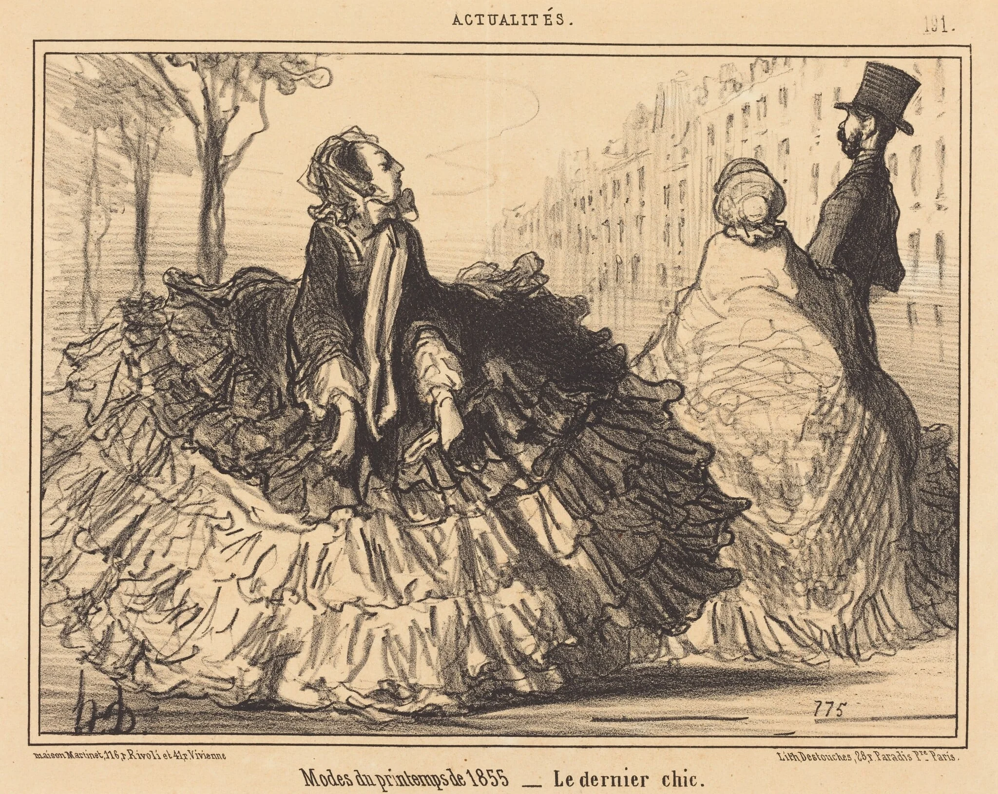 Modes du printemps de 1855, by Honoré Daumier, ink, 1855