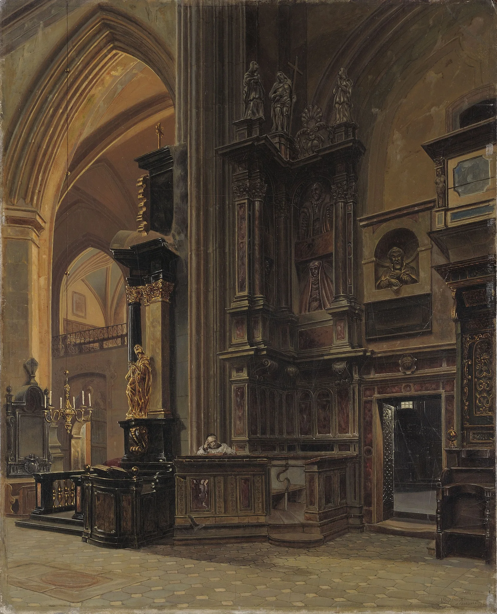 Interior of Saint Mary’s Basilica in Kraków