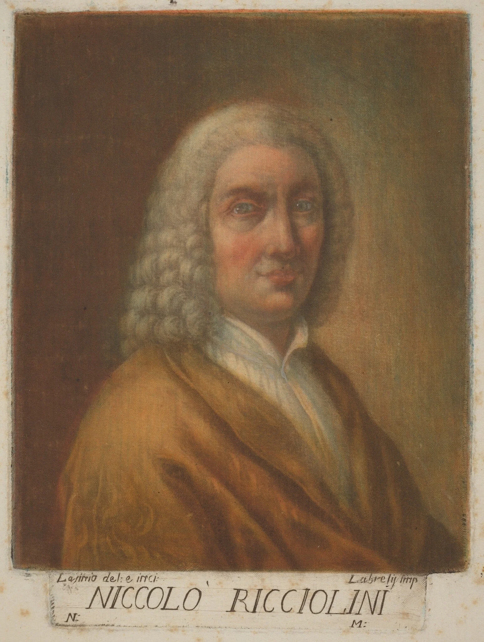 Niccolo Ricciolini, by Carlo Lasinio, ink, 1789