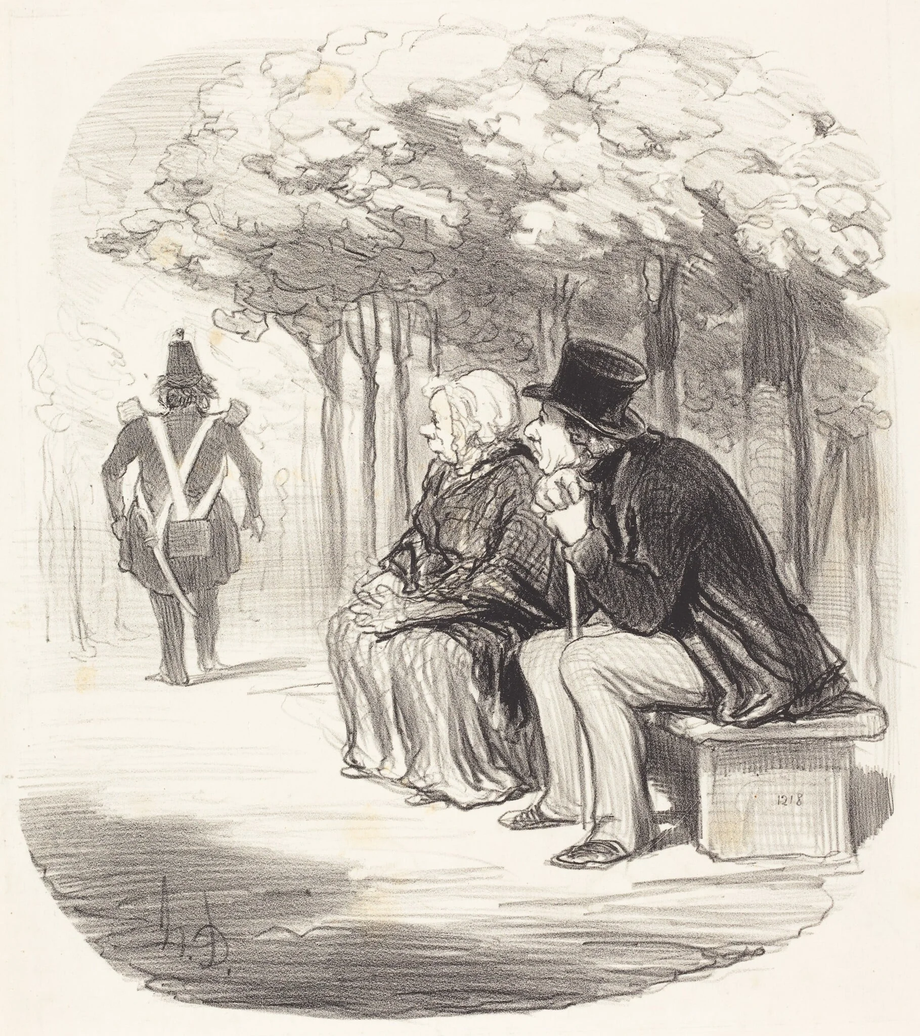 Je n'métonne pas si les femmes ont... du goût..., by Honoré Daumier, ink, 1848
