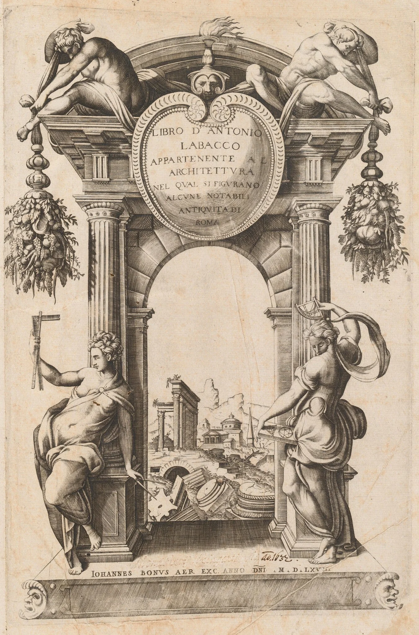 Libro Appartenente al Architettura [Title Page], by Italian 16th Century, ink, 1568