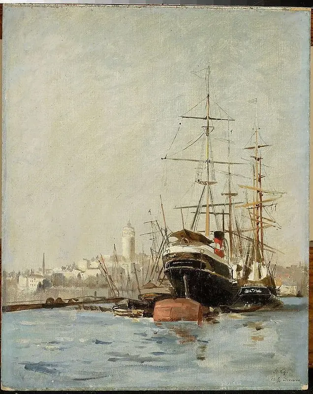 View of the seaport near Bursa