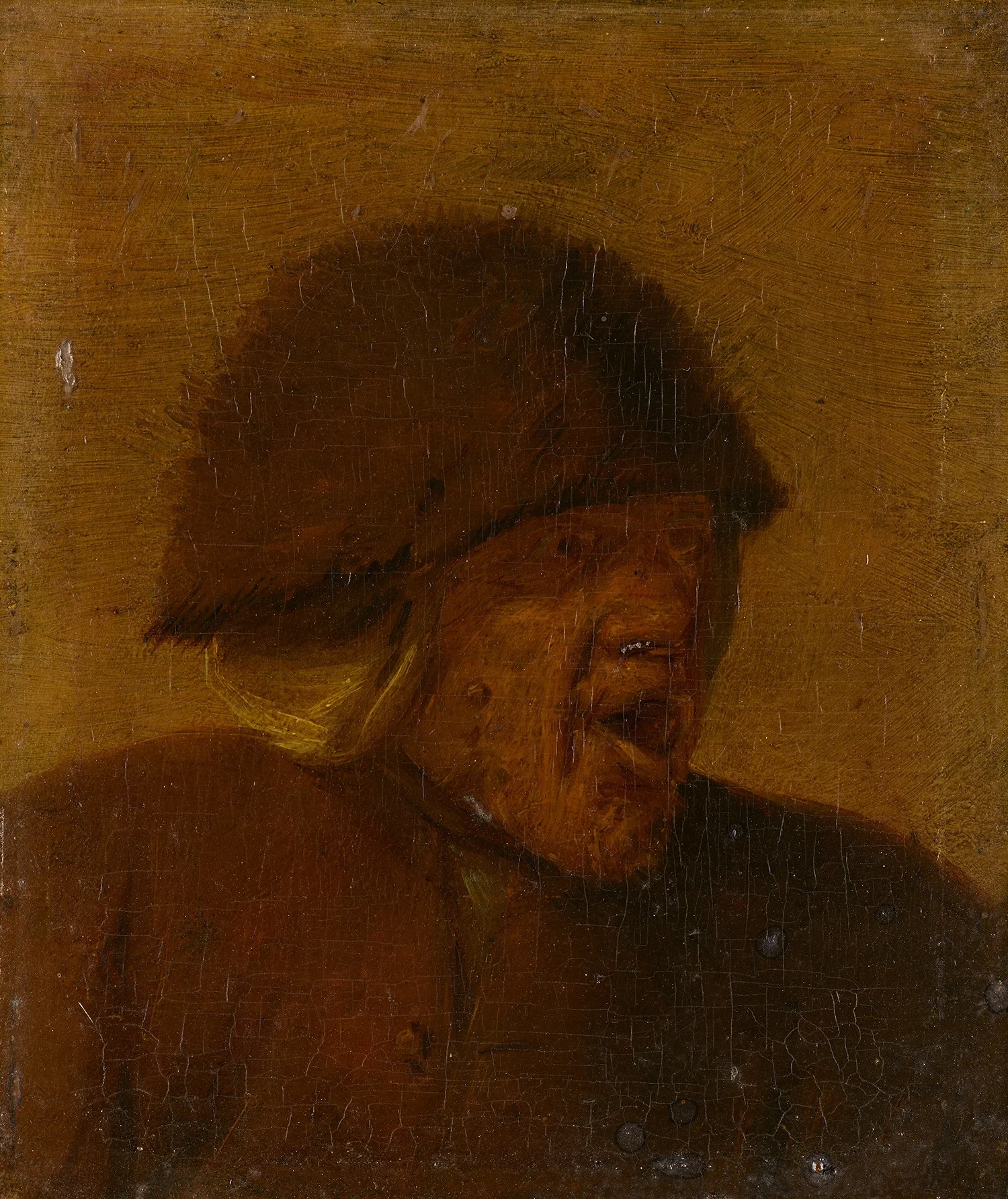 Roaring Farmer, by Adriaen Brouwer, paint, 1631
