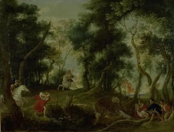 Landscape with Atalanta and Meleager Hunting the Calydonian Boar