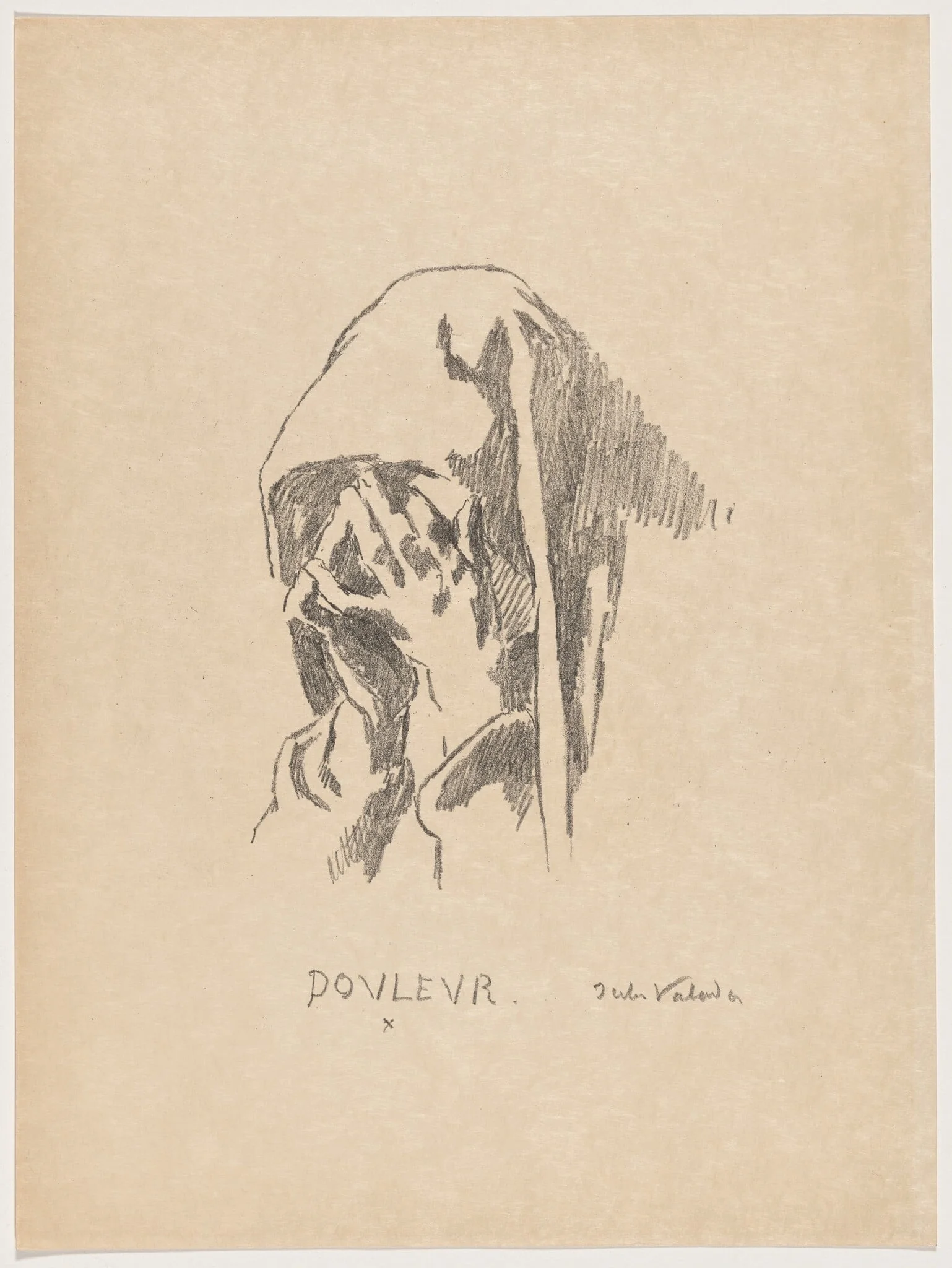 Douleur (Sorrow), by Jules Emmanuel Valadon, ink, 1895