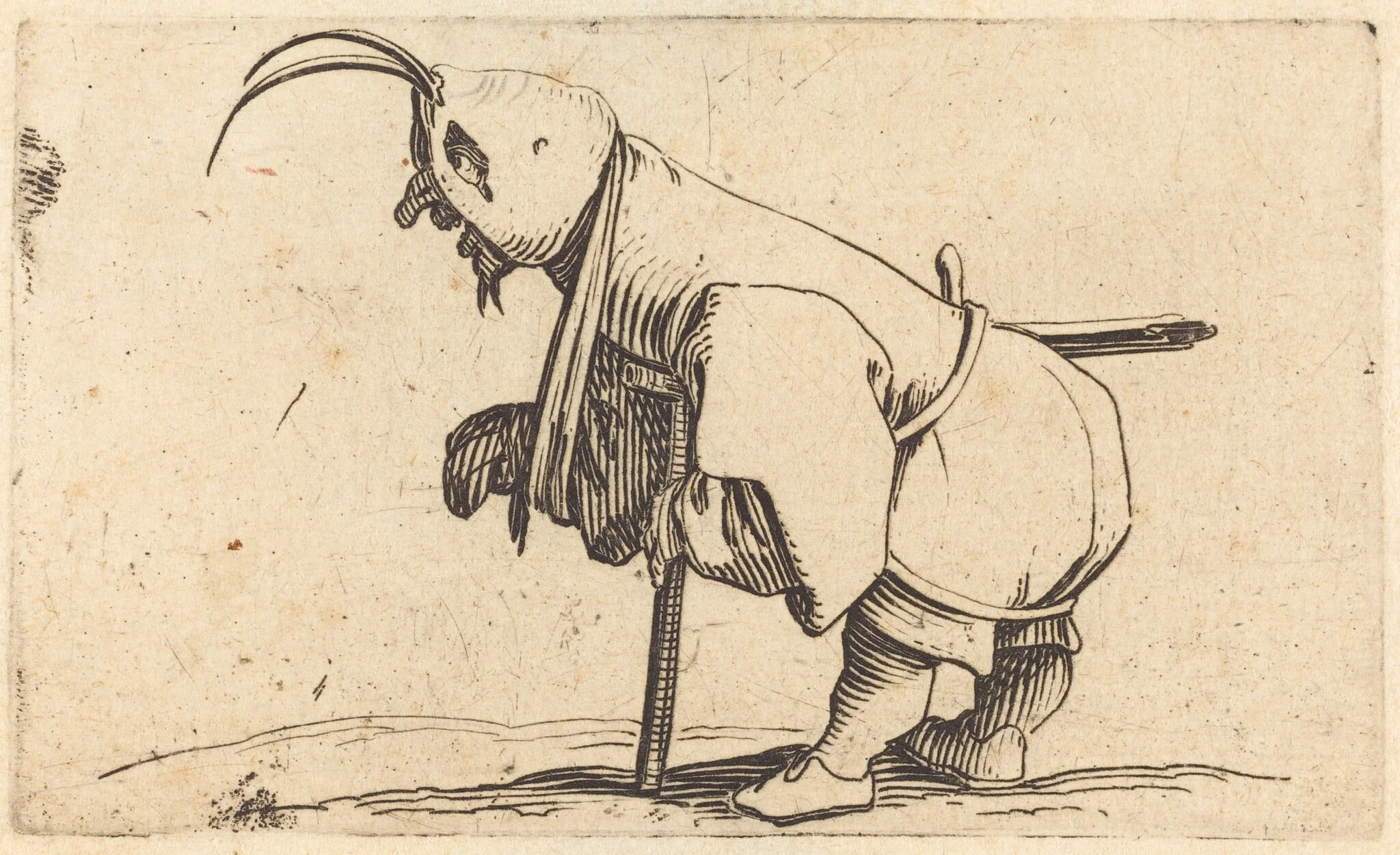 The Hooded Cripple, by Jacques Callot, ink, 1622