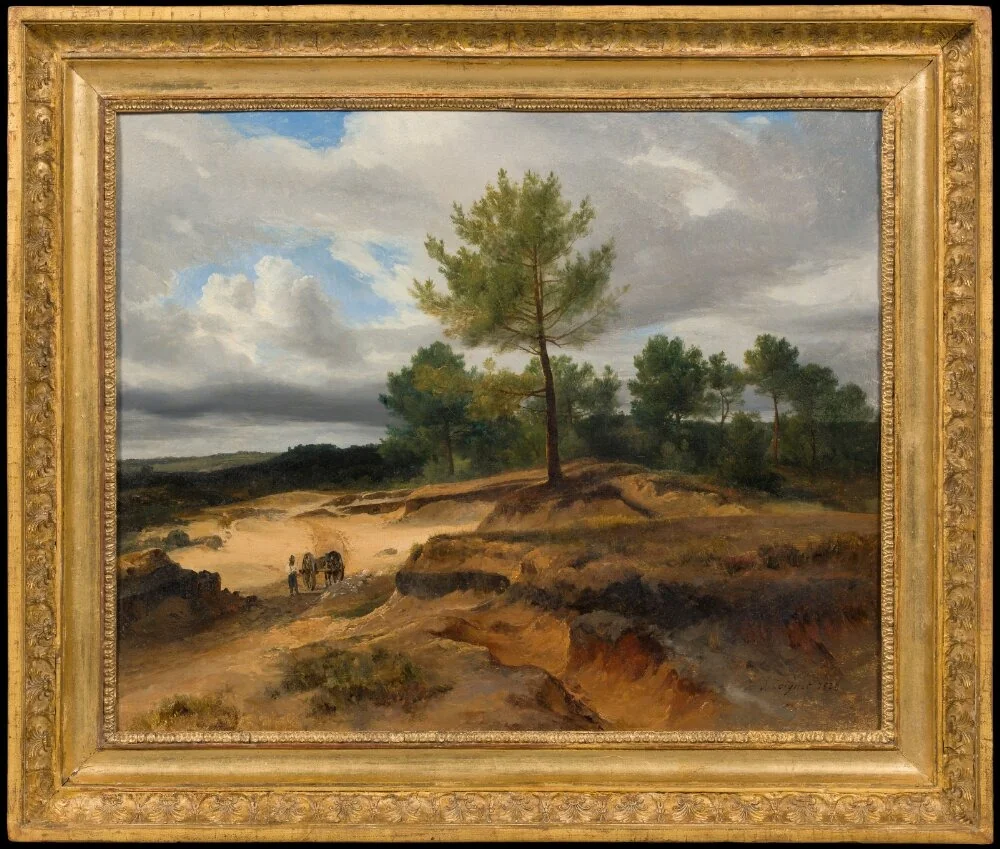 Landscape with Sandpit in the Fontainebleau Forest, by Jules Coignet, oil, 1828