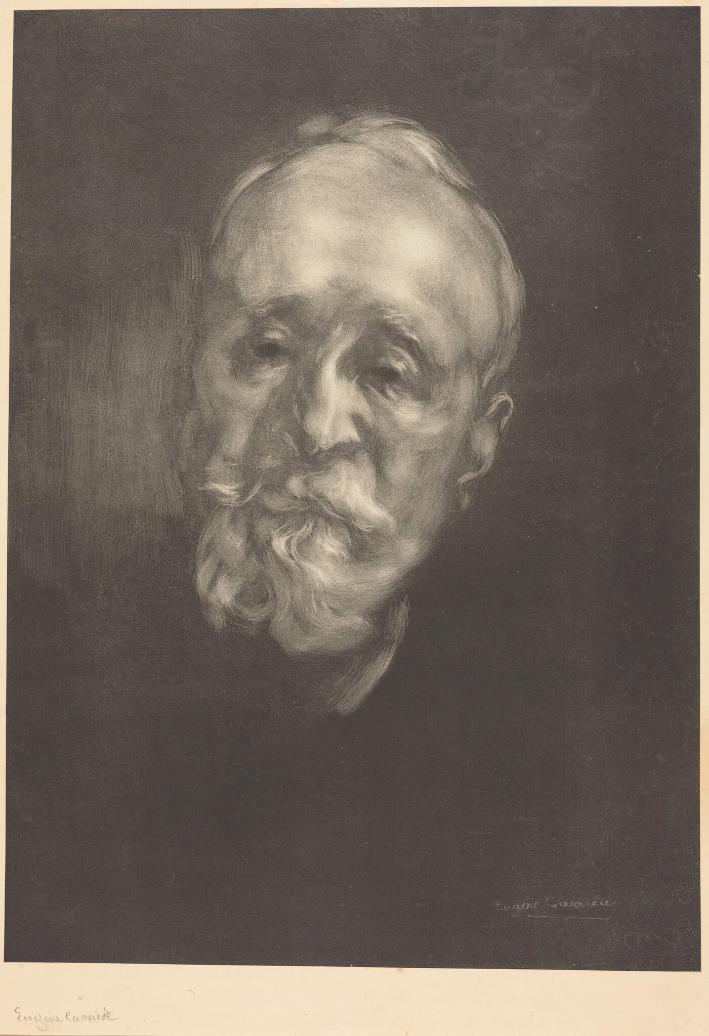 Pierre Puvis de Chavannes, by Eugène Carrière, ink, 1897