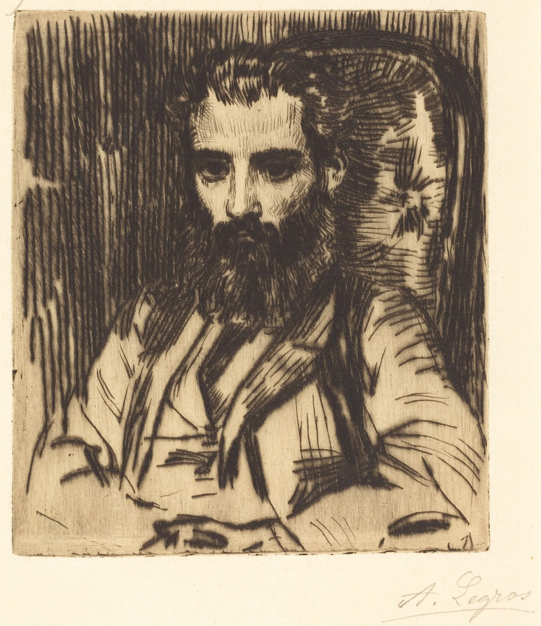 Florestan Mionnet, by Alphonse Legros, ink, 1874