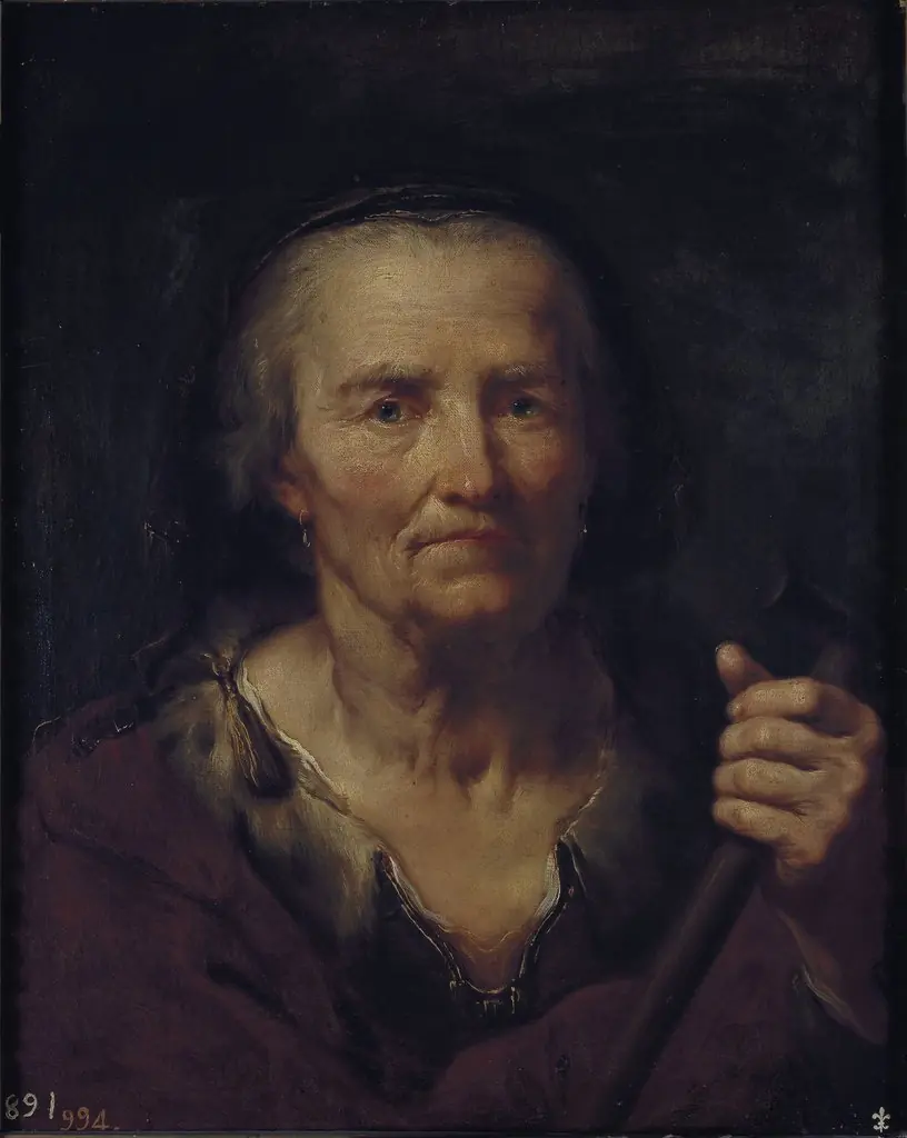 Old Lady with a crutch