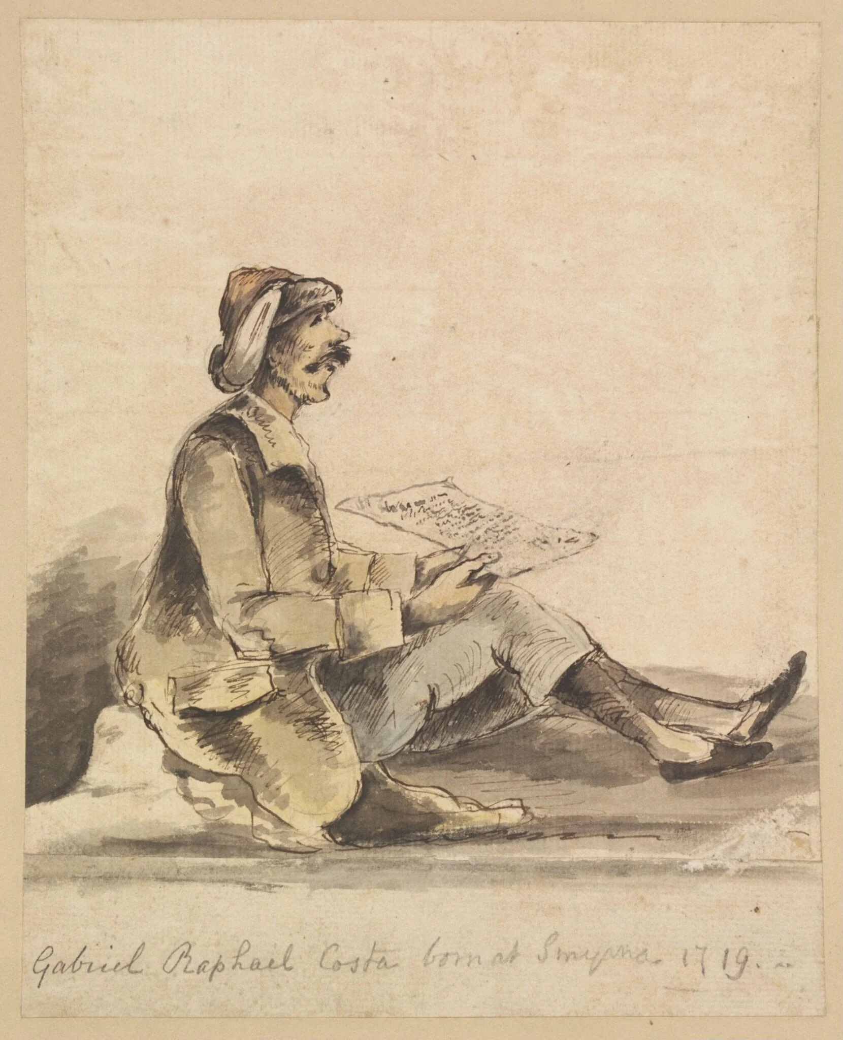 Gabriel Raphael Costa born at Smyrna 1719, by Unknown, watercolor, 1719