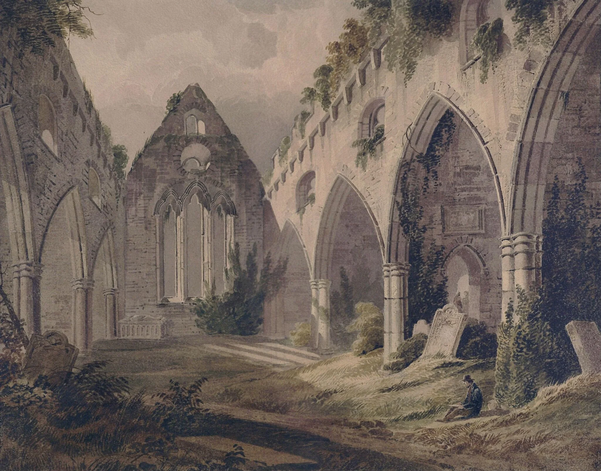 St. John's Abbey, Kilkenny, by Thomas Sautelle Roberts, watercolor, 1780