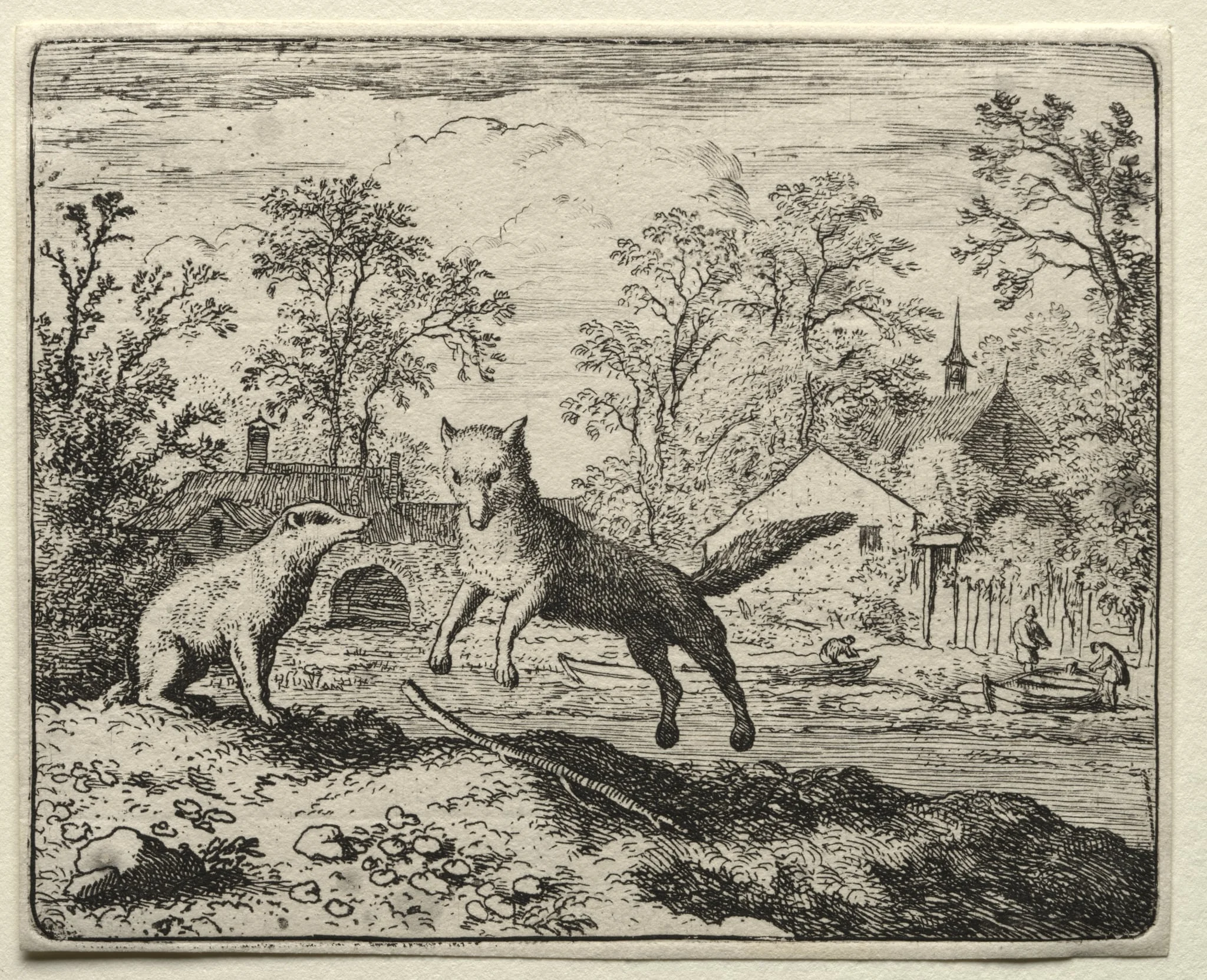 Reynard the Fox:  Reynard Doing Penance, by Allart van Everdingen, 1662