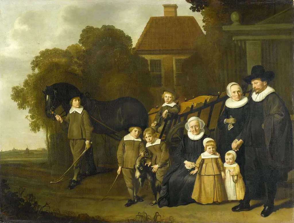 The Meebeeck Crywagen family near the gate of their country home on the Uitweg near Amsterdam