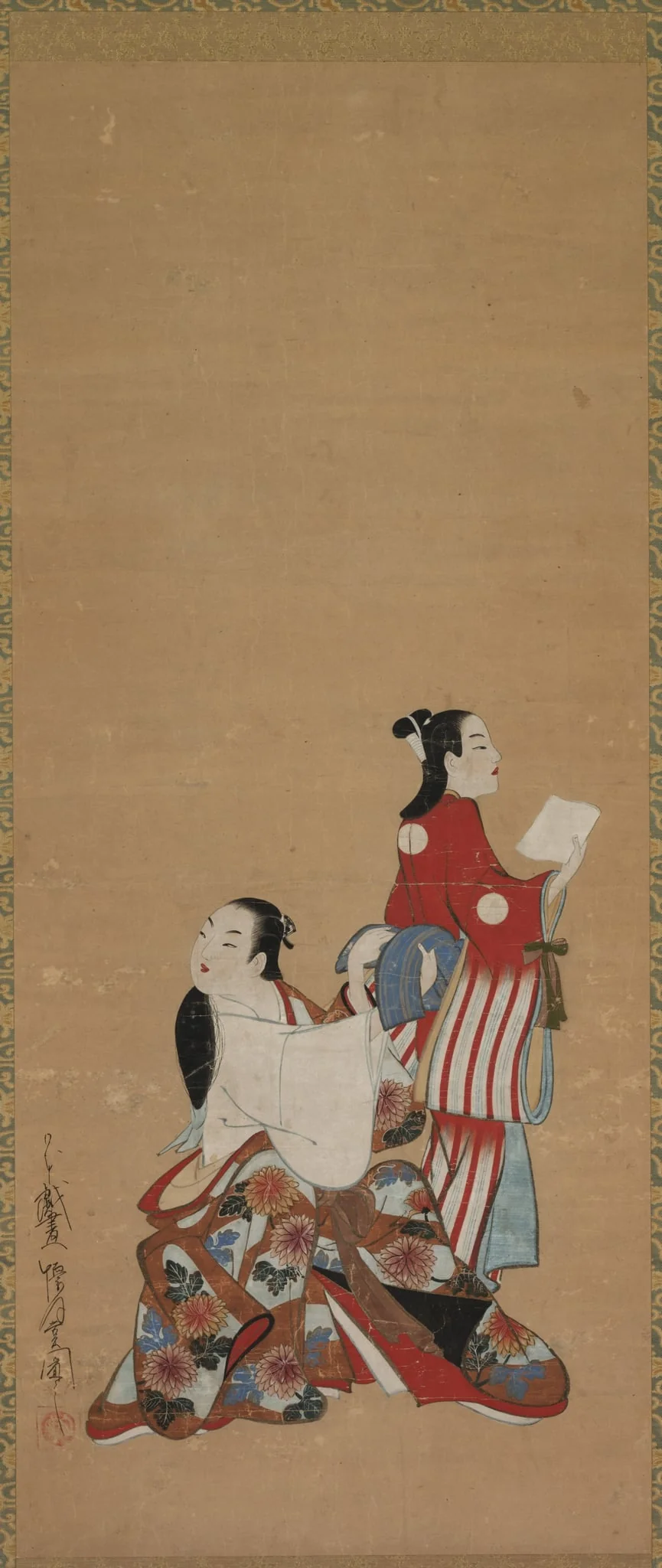 Courtesan and Attendant, by Kaigetsudō, unspecified, 1799