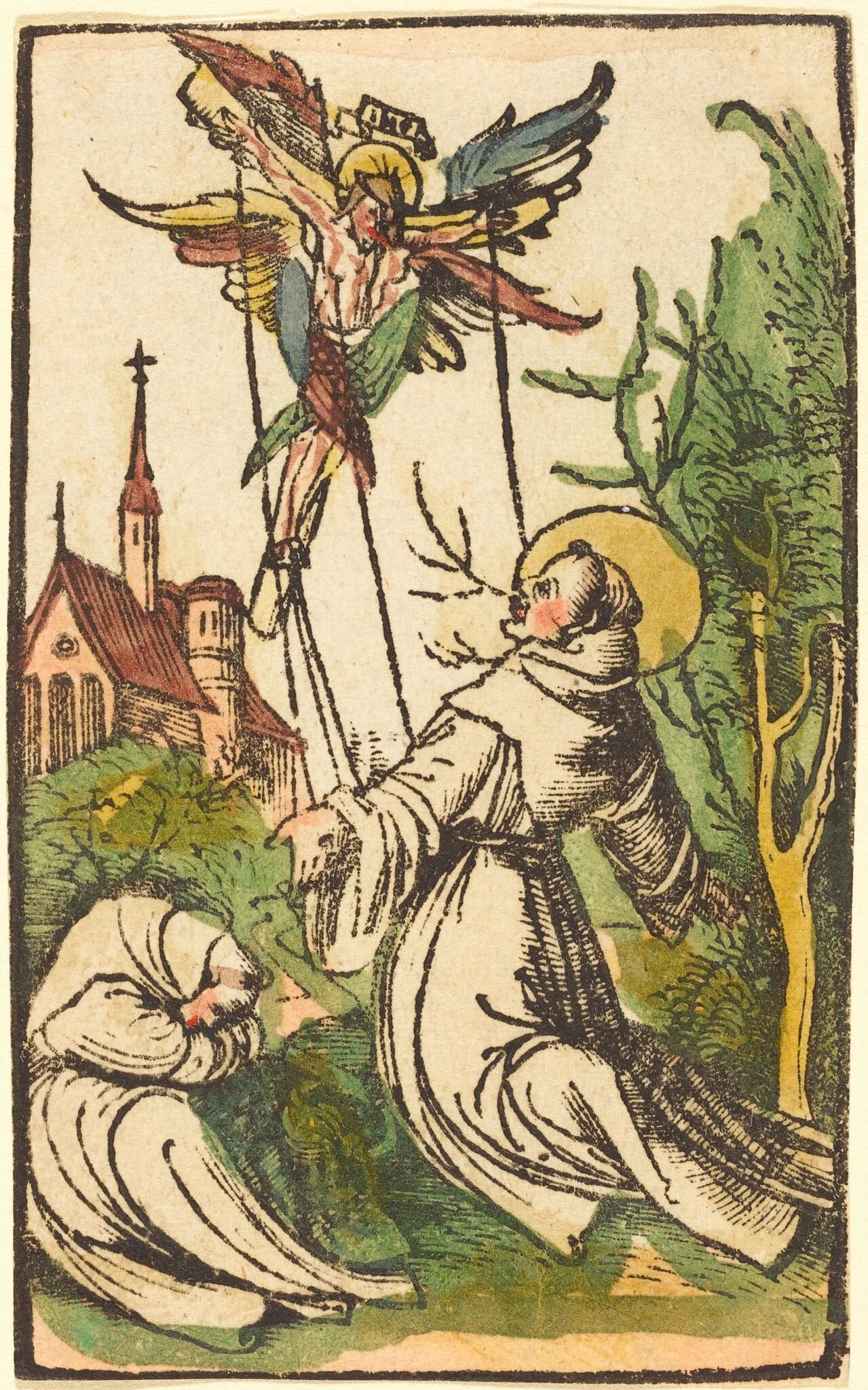 Saint Francis Receiving the Stigmata, by German 15th Century, ink, 1505