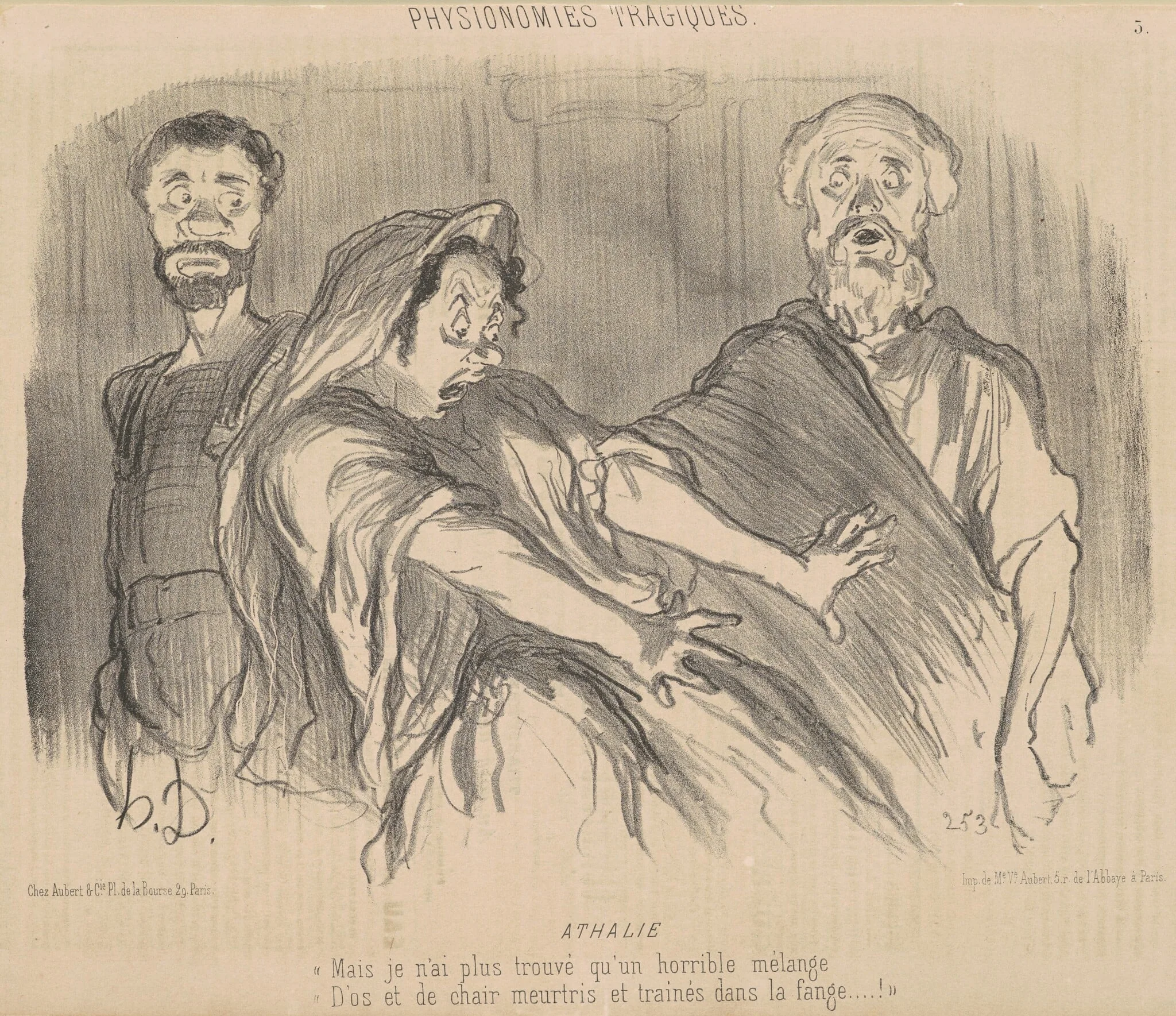 Athalie, by Honoré Daumier, ink, 1851