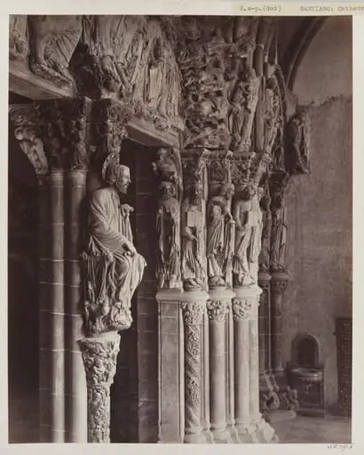 Cathedral, Santiago, Spain, Portico de la Gloria, details of Doorway (No.2)