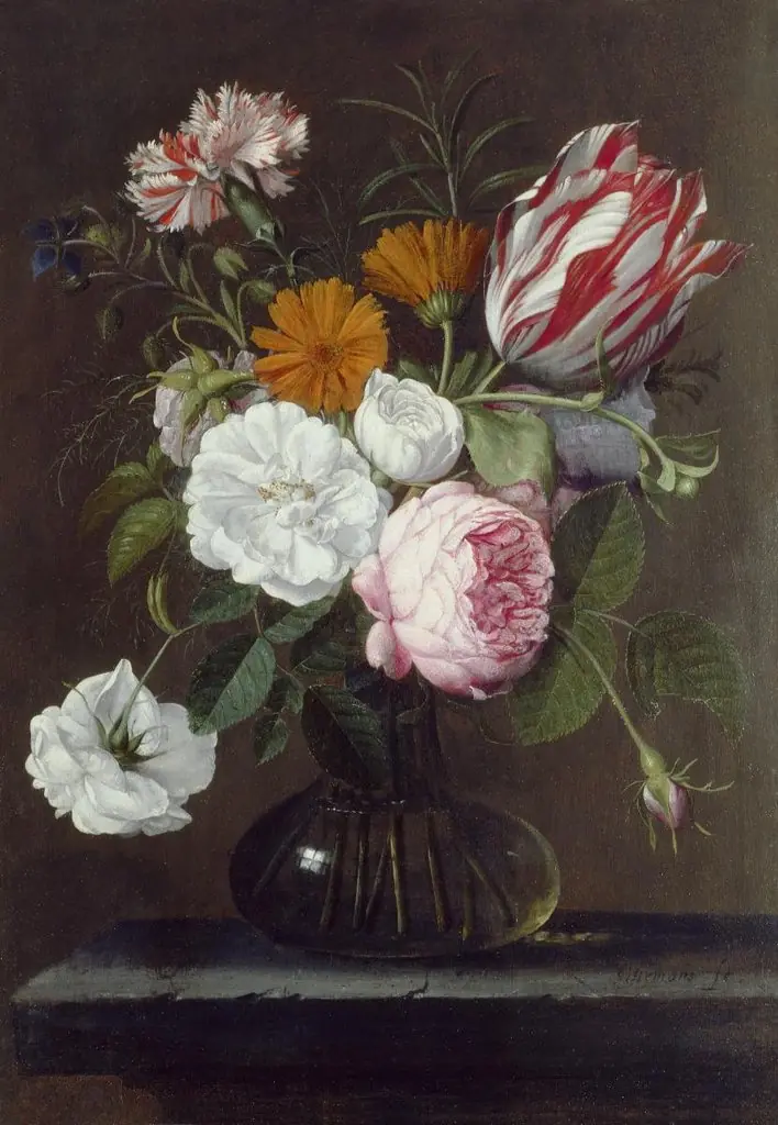 Blumen in Glasvase