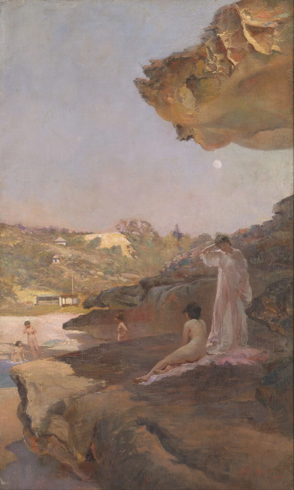 Tamarama Beach, forty years ago, a summer morning, by Julian Ashton, oil, 1900