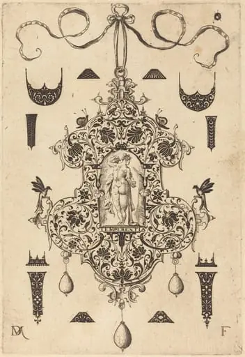 Large Pendant, Temperance Standing at Centre