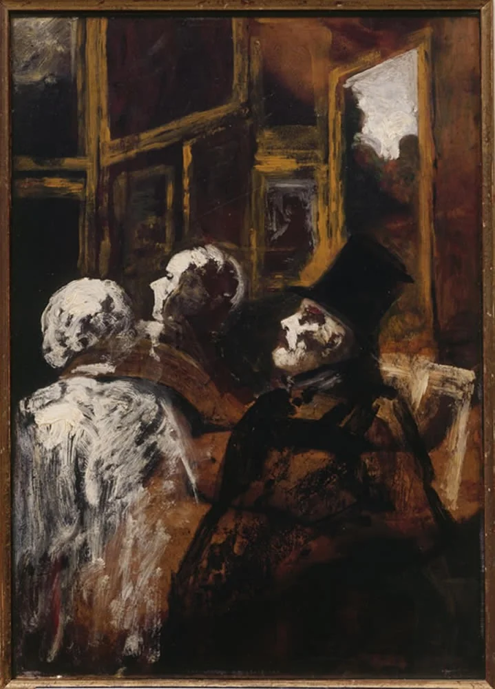 Les Amateurs de Tableaux, by Honoré Daumier, oil, 1860
