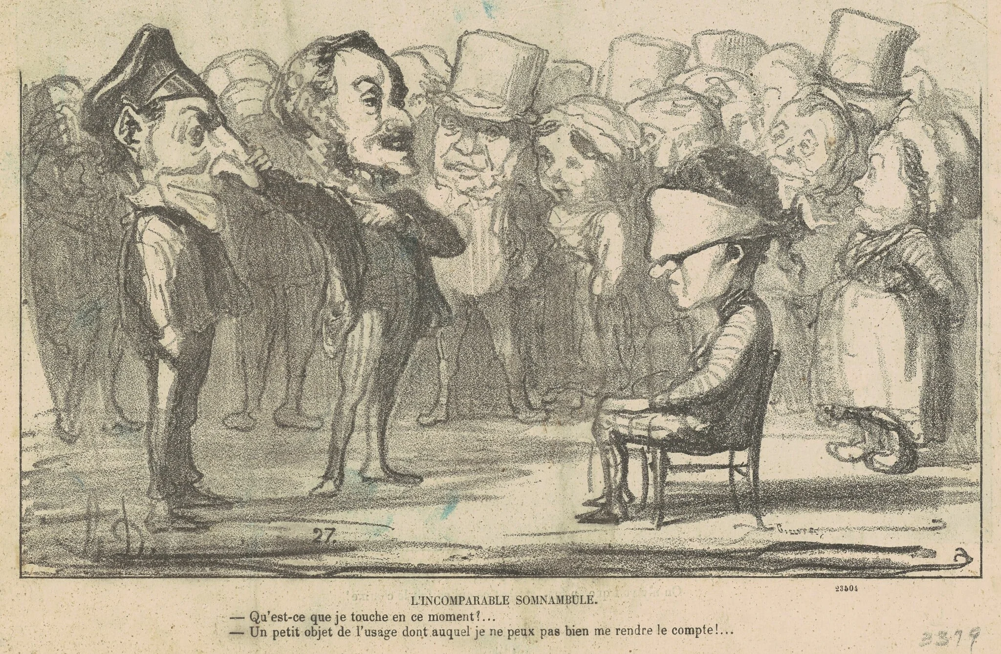 L'incomparable somnabule, by Honoré Daumier, ink, 1865