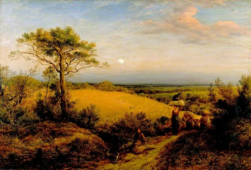 The Harvest Moon, by John Linnell, oil, 1855