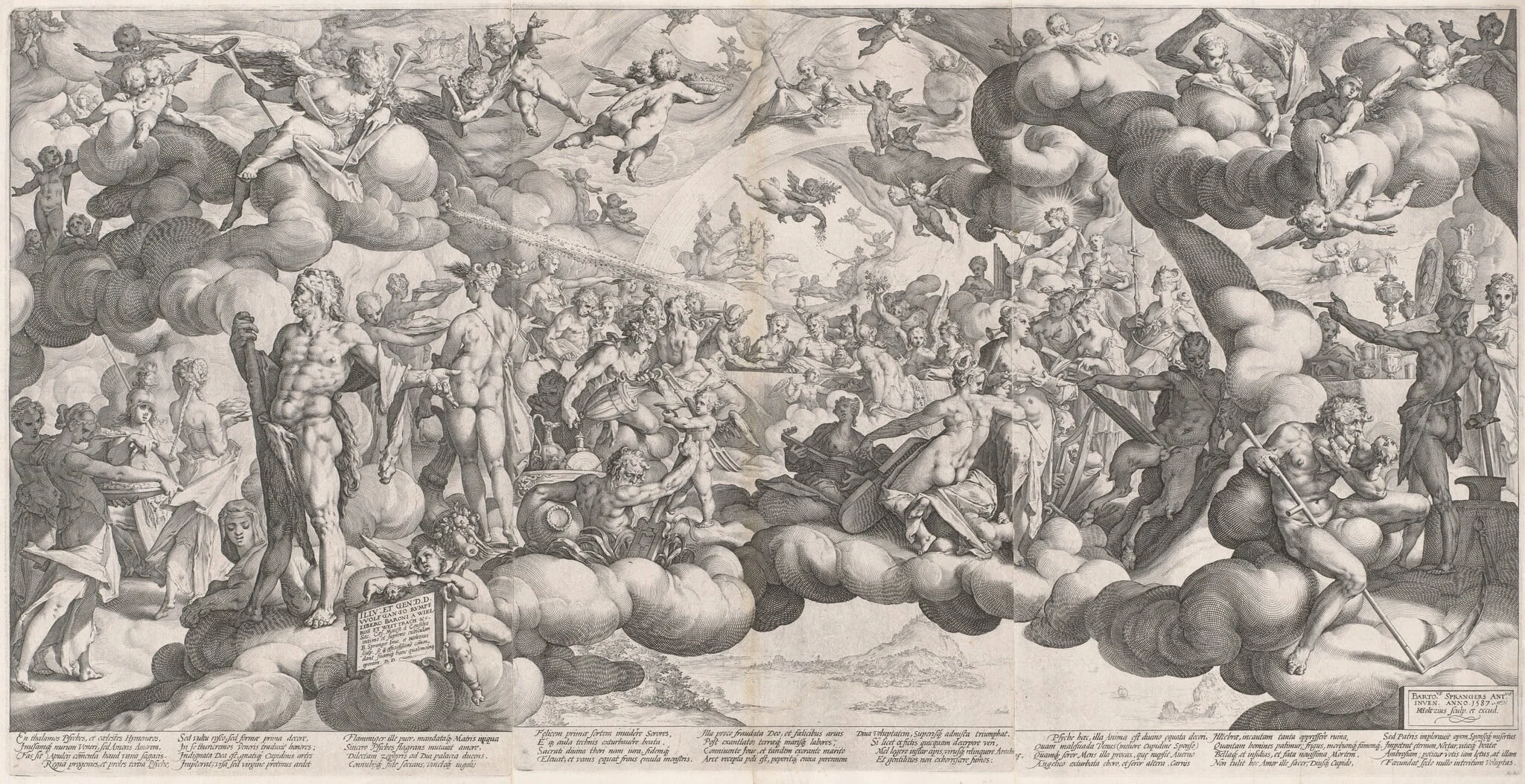 The Wedding of Cupid and Psyche, by Hendrik Goltzius, ink, 1587