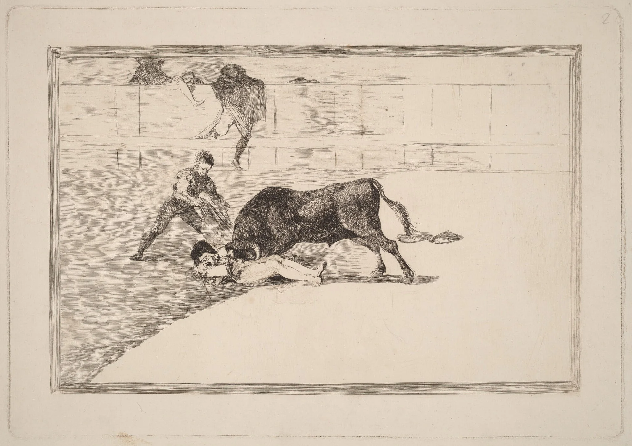 La desgraciada muerte de Pepe Illo en la plaza de Madrid (The Unlucky Death of Pepe Illo in the Ring at Madrid), by Francisco Goya, ink, 1816