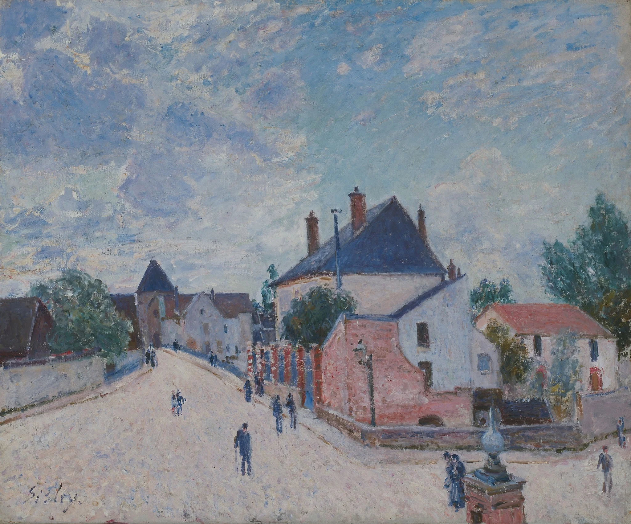 Street in Moret, by Alfred Sisley, oil, 1896