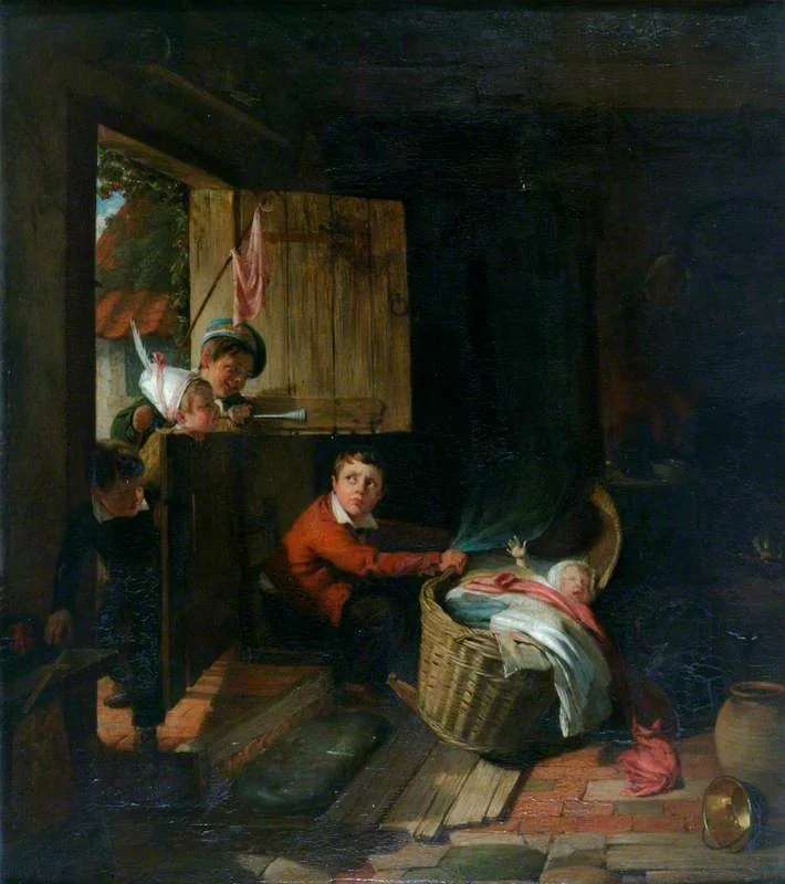 Beating for Recruits, by Thomas Webster, unspecified, 1850