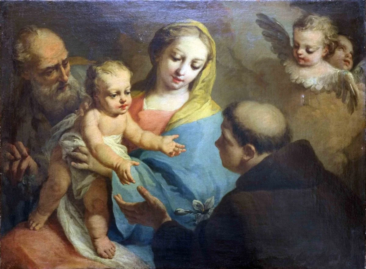 Sfânta Familie cu Sfântul Anton de Padova, by Giovanni Battista Pittoni, 1571