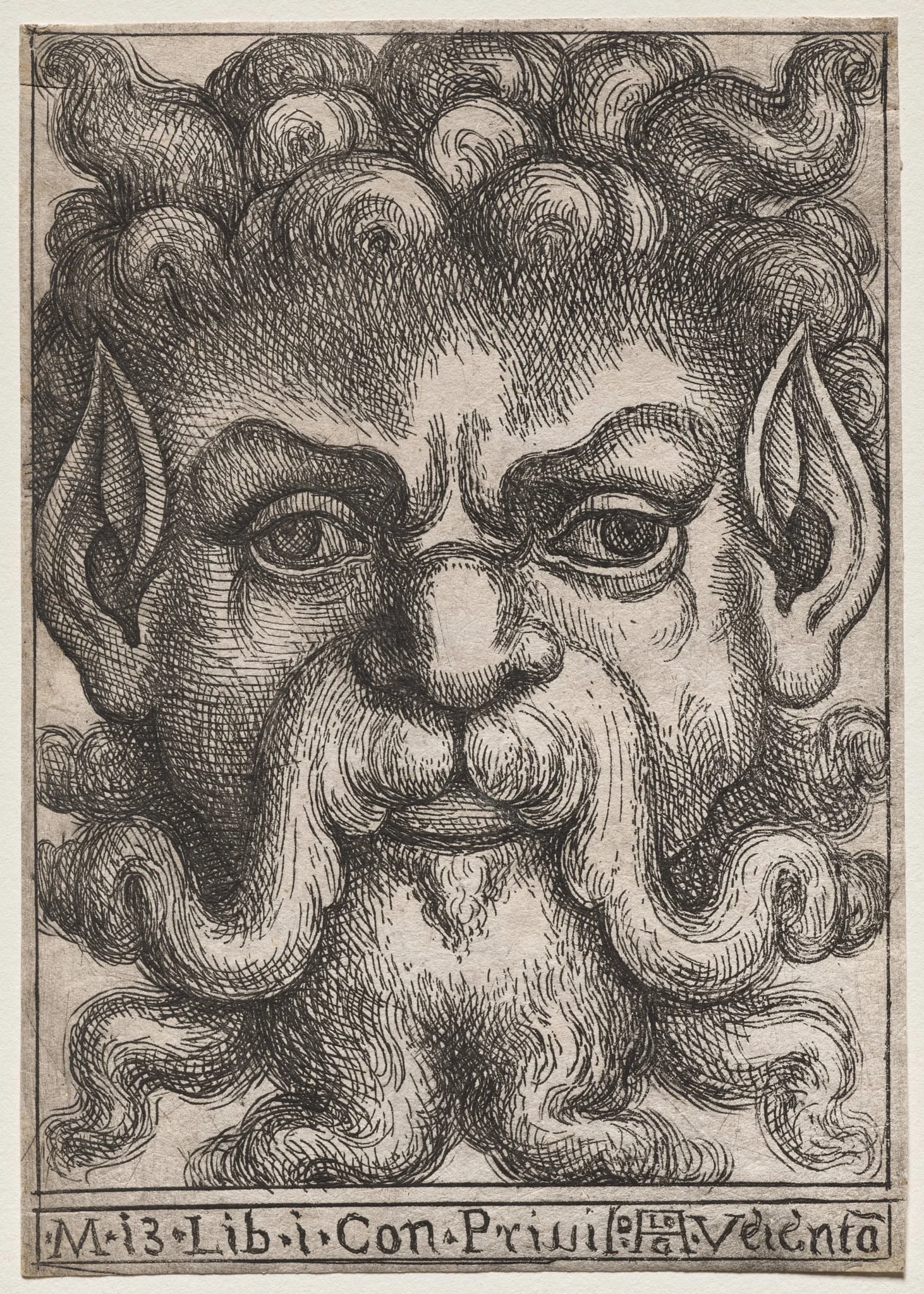 Grotesque Masks: Mask 13, Book I, by Aloisio Giovannoli, 1610