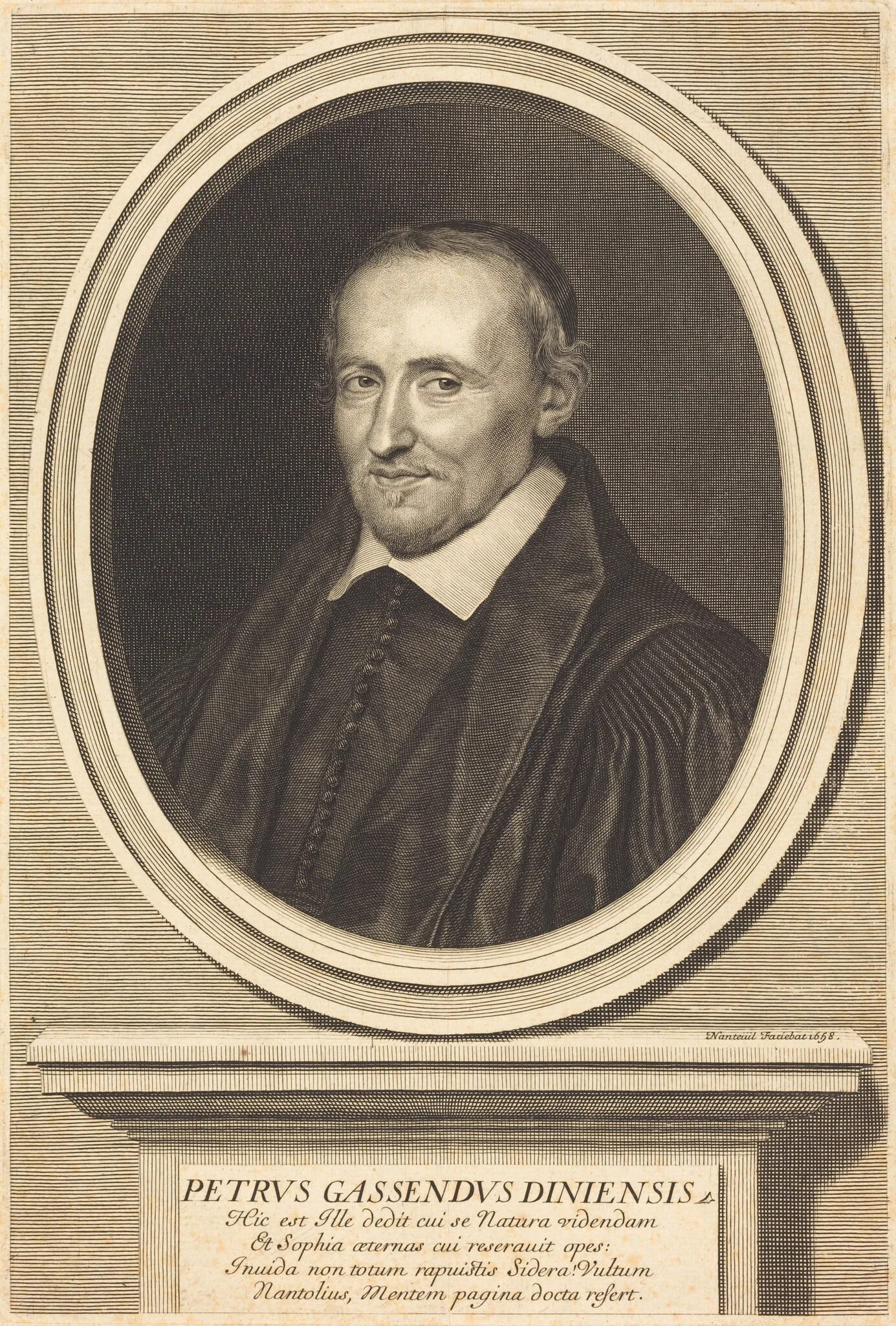 Pierre Gassendi, by Robert Nanteuil, ink, 1658