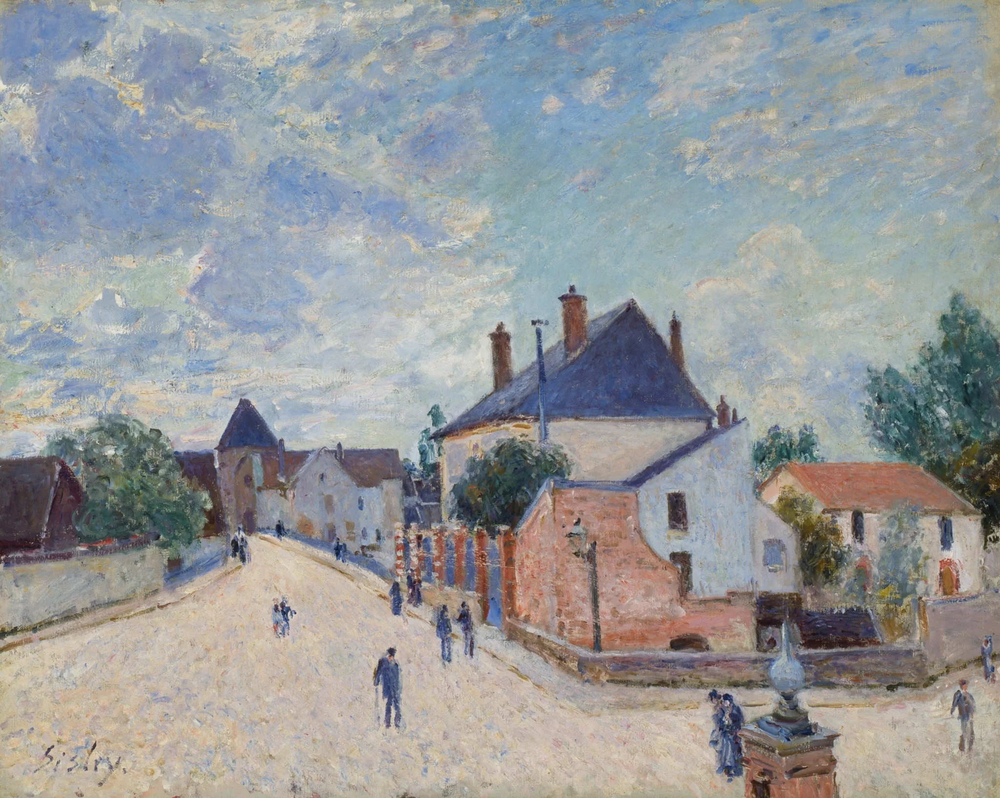 Street in Moret, by Alfred Sisley, oil, 1890