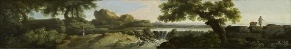 Landscape with a Waterfall and Distant Lake