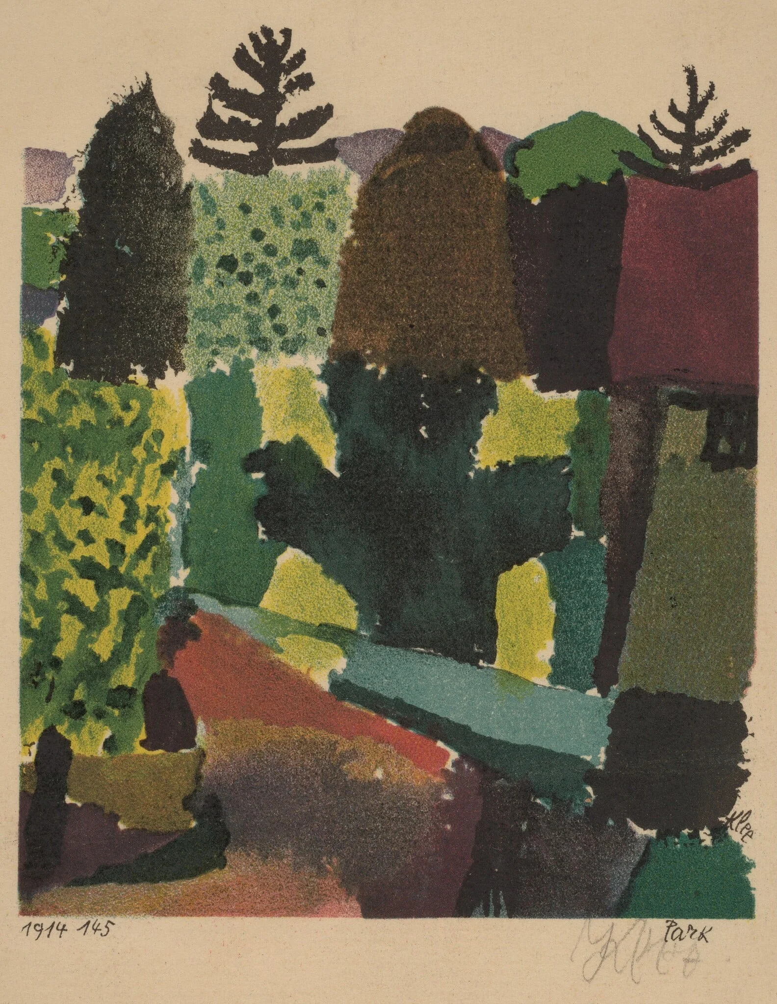 Park, by Paul Klee, ink, 1920